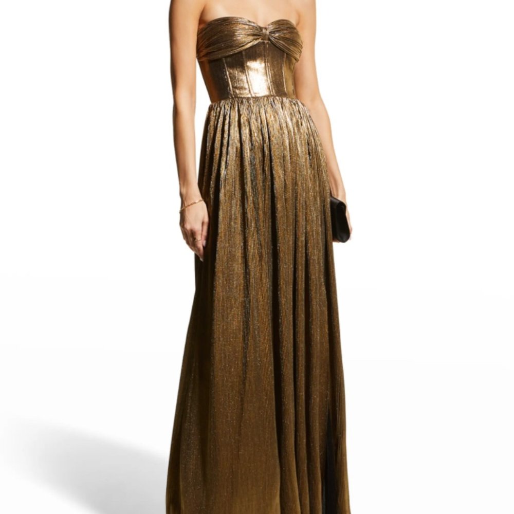 Bronx and Banco Florence Strapless Gold Gown Size M